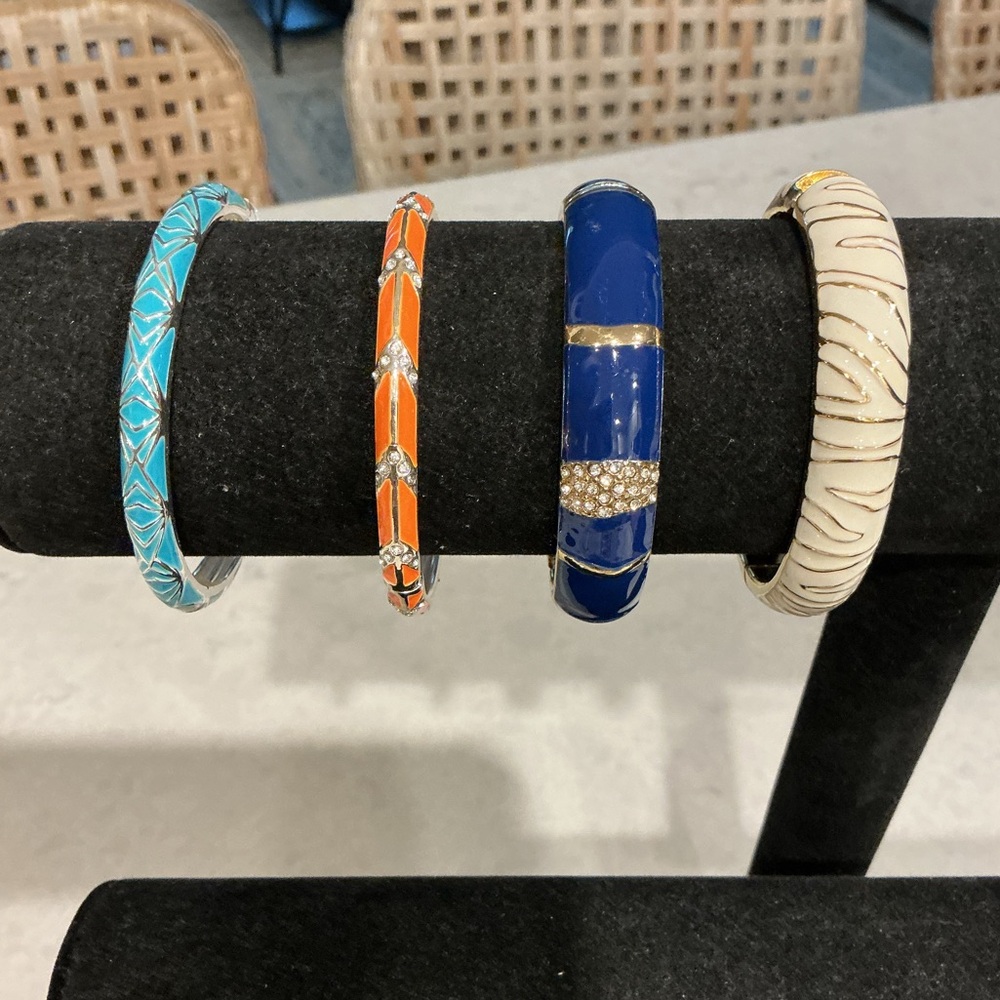 Bangle Hinged Bracelet Bundle of 4 Multicolor NWOT